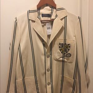 Ralph Lauren POLO striped tennis blazer